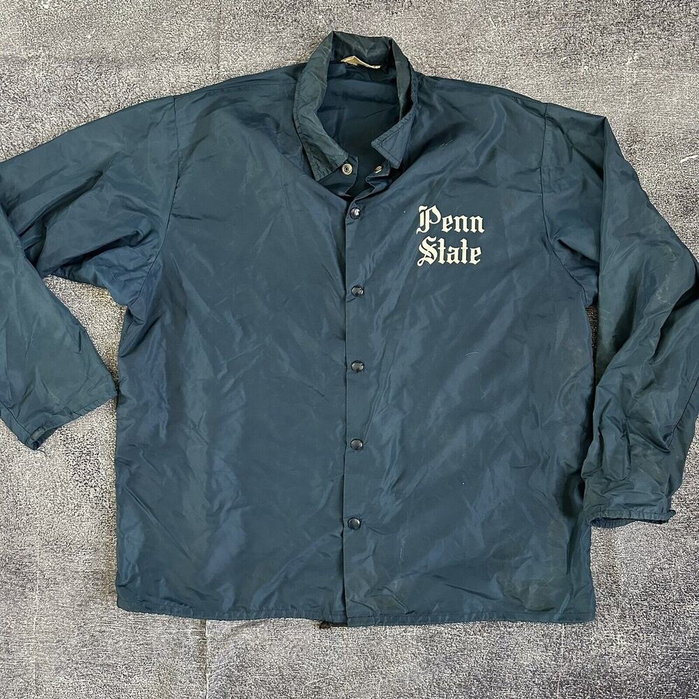 Men's Vintage 60's Champion Running Man Penn State Windbreaker Coach Jacket Sz L